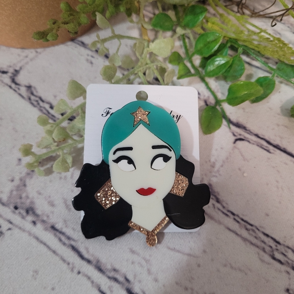 Acrylic Fortune Teller Brooch